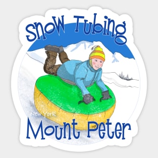 Kids Snow Tubing on Mount Peter, New York Sticker